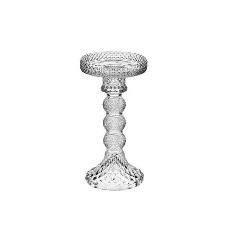 Glass Candle Holder, 17×9 cm