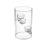 Glass Vase with 3 Tealight Holders, 20×12 cm