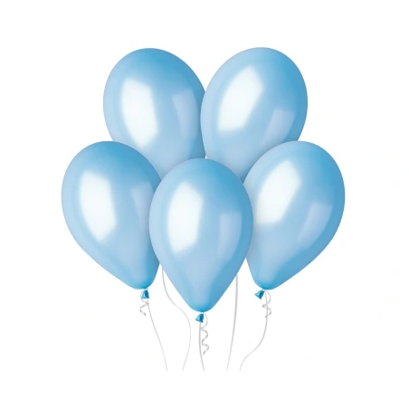 Balloons, 13", metallic light blue color, 1 pack - 50 pcs.
