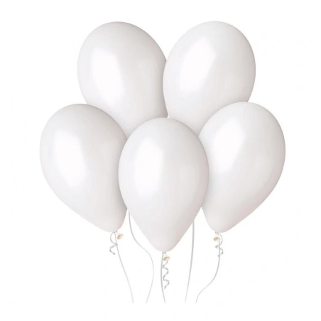 Balloons, 13", metallic pearl white color, 1 pack - 50 pcs.