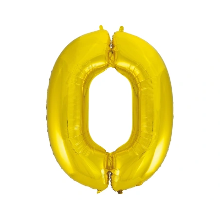 Foil Balloon "Number 0", 92 cm, Gold