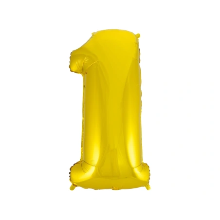 Foil Balloon "Number 1", 92 cm, Gold