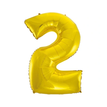 Foil Balloon "Number 2", 92 cm, Gold