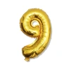 Folijas balons "Skaitlis 9", 106 cm, zelta krāsā