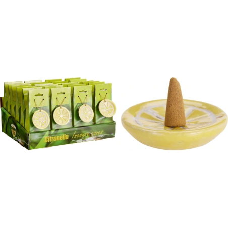 Lemongrass Cones (30 pcs) and Holder