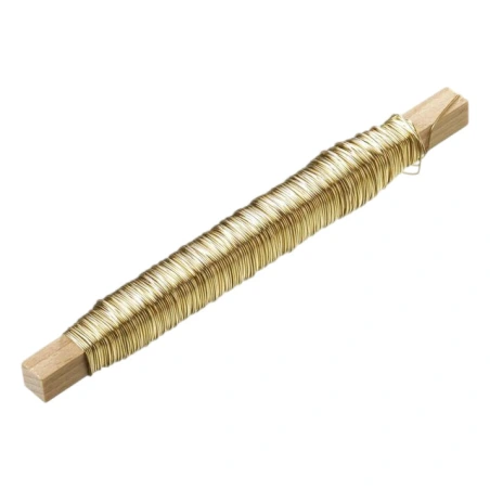 Auksinės spalvos viela ant pagaliuko, 0,5 mm, 100 g