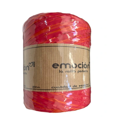 Two-Tone Raffia, 200 m, Pink and Orange Colours (08/18)