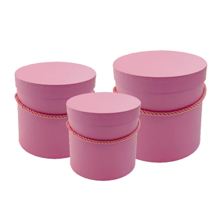 Boxes, 20 / 18 / 13 cm, Pastel Pink Colour, 1 Set - 3 pcs