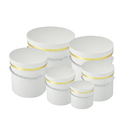 White-Colored Gift Boxes, Set of 6 pcs. – 25 / 23 / 20 / 18 / 15 / 13 cm