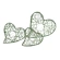 Rattan Hearts, Green Color, 1 set - 3 pcs - 15 / 20 / 25 cm