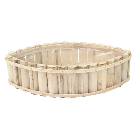 Wooden Boat-Shaped Basket, Size L, 10×39×18 cm