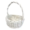 White Woven Basket, 23×19 cm, Height with Handle 29 cm
