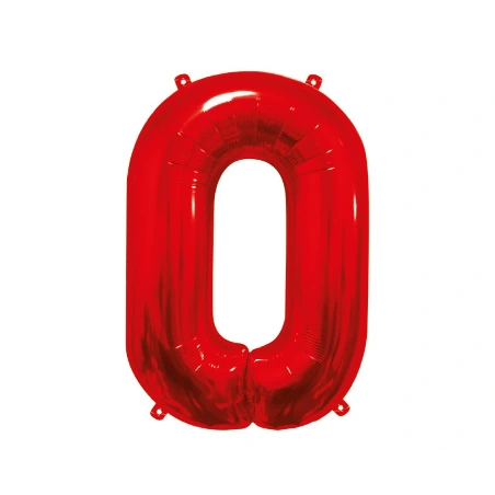 Number “0” Balloon, 85 cm, Red Colour