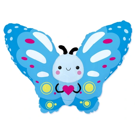 Foil Balloon "Butterfly", Blue, 60×113 cm