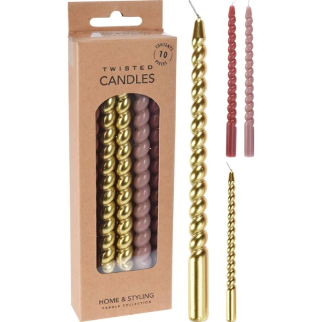 Candle Set in Three Colors, 17 cm, 1 Pack – 10 pcs