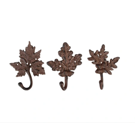 Metal Hook Decorated with Leaves