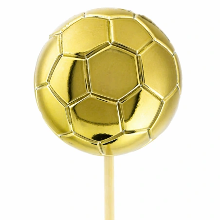 Football Ball, 5 cm on 50 cm Stick, golden