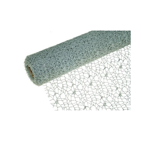 Tinklas, 50 cm x 5 y (4.5 m), pilkos-sidabrinės spalvos