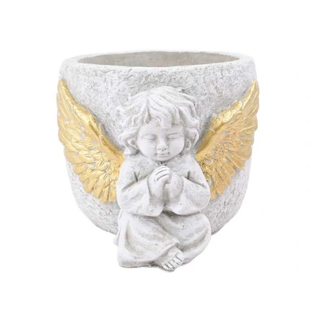 Concrete Flower Pot with Angel, 19×14.5×13.2 cm