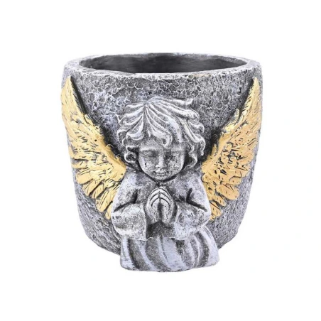 Betoninis gėlių vazonas su angeliuku, 17,5×14,5×13,2 cm