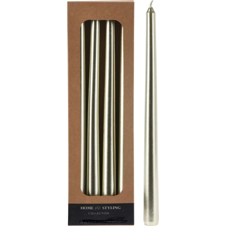 Candles, 30 cm, Gold, 1 pack – 4 pcs.