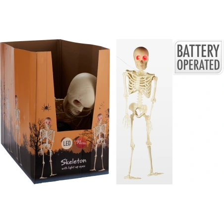 Skeleto dekoracija su LED, 91 cm