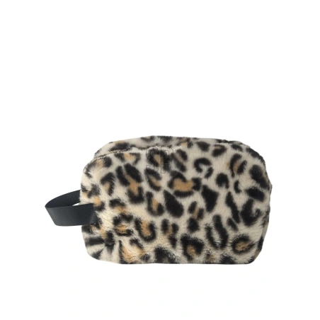 Kosmētikas somiņa, 20×12×12 cm, brūna ar leoparda rakstu