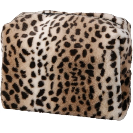 Kosmētikas somiņa, 24×12×16 cm, brūna ar leoparda rakstu