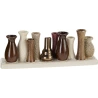 Vazų rinkinys - 10 vnt. ( h 6-9 cm) ant pagrindo (30,5×6,5×10,5 cm)