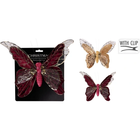 Christmas Decoration - Butterfly on a Clip, 30 cm
