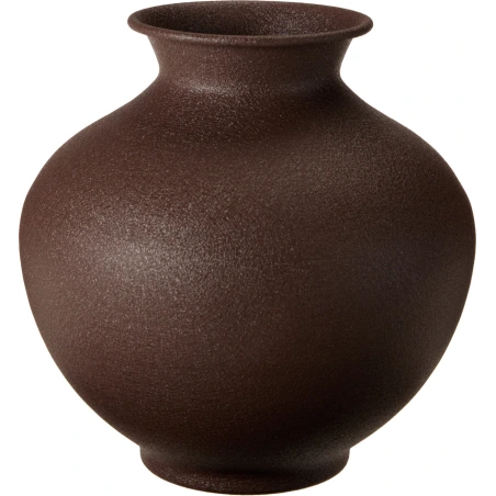 Metal Vase, 23 cm, Dark Brown
