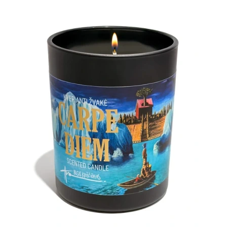Kvepianti sojų vaško žvakė „CARPE DIEM“, vaško - 210 g, dega 40 val.