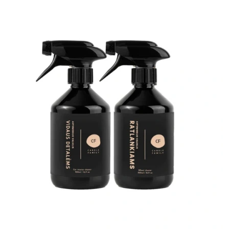Automobilio valymo priemonių rinkinys „DUO“: automobilio vidaus valiklis – 500 ml, ratlankių valiklis – 500 ml