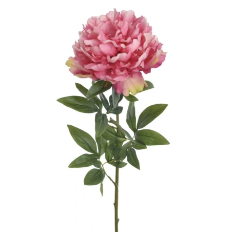 Mākslīgā peonija “Real touch”, 72 cm, rozā un dzeltenā krāsā