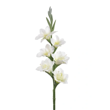 Artificial Gladiolus, 92 cm „Real touch“, White-Green Color