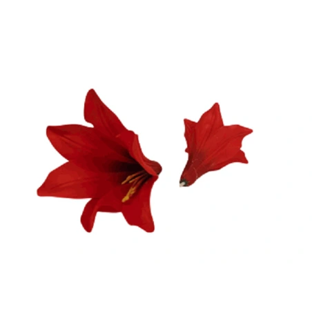 Artificial Lilies, Ø 16 × h 16 cm, Red, 1 pack - 12 pcs.