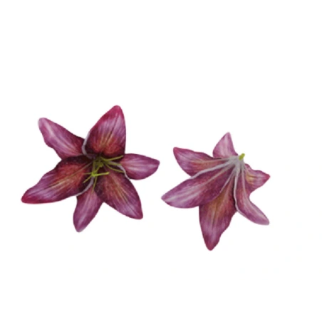 Artificial Lily Flowers, Ø 14 cm, Purple, 1 pack - 24 pcs.