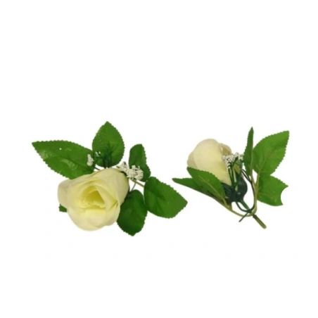 Artificial Rose Flowers, H-7 cm, Champagne Cream Color, 1 Pk. - 24 pcs.