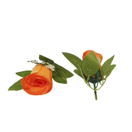 Dirbtiniai rožių žiedai, h-7 cm, oranžinės spalvos, 1 pak. - 24 vnt.