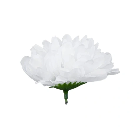 Dirbtinių chrizantemų žiedai, Ø 9.5 cm, baltos spalvos, 1 pak. - 12 vnt.