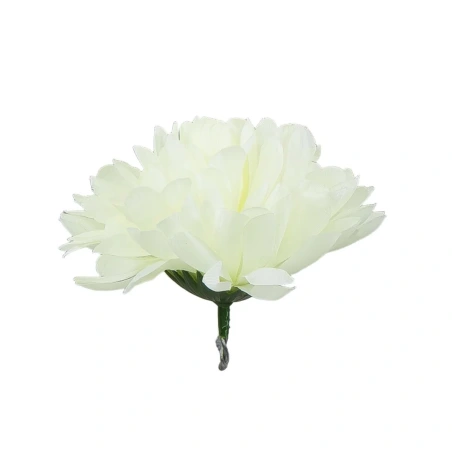Mākslīgie krizantēmu ziedi, Ø 9.5 cm, gaiši krēmkrāsā, 1 iep. - 12 gab.