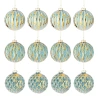 Christmas Ornament, 8×8×8 cm, Turquoise Green and Gold