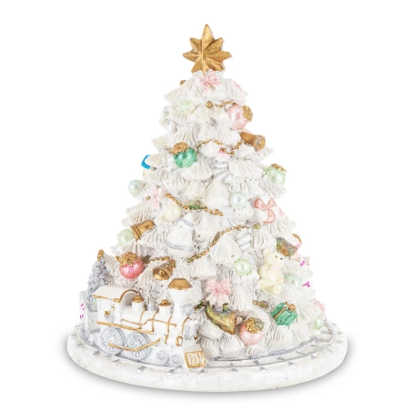 Rotating Christmas Tree with Music Box, 14.5×12×12 cm