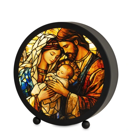 Vitrāžas LED laterna, 15,5×15,5×4 cm