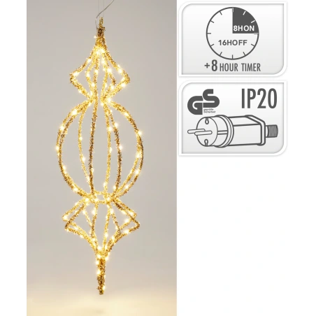 Ornament with LED Lights and Glitter