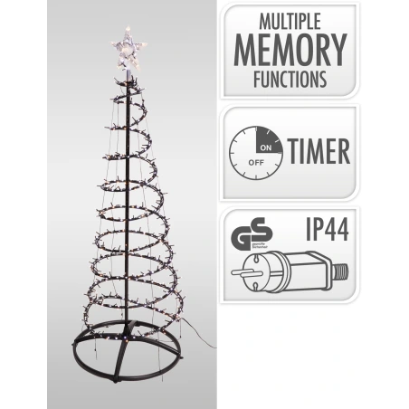 Spirālveida eglīte, 150 cm, LED