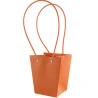Dovanų maišelis su plastikine rankena, 15,5×13×9,5 cm,oranžinės spalvos