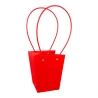 Gift Bag with Plastic Handle, 15.5×13×9.5 cm, Red Color