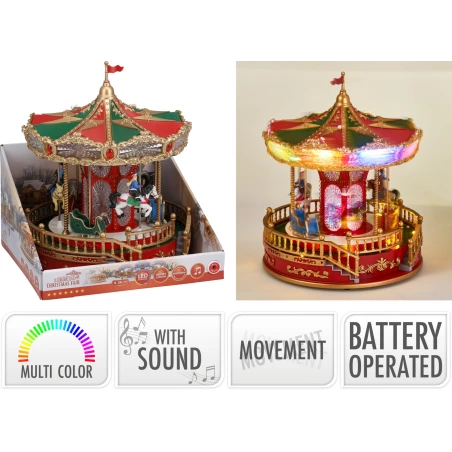 LED Decoration "Christmas Carousel", 28 cm