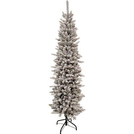 Snowy Pencil-Shaped Christmas Tree, 180 cm